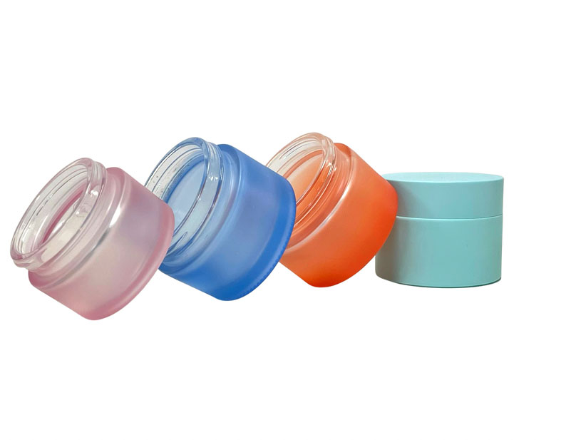 CE Pink Green Small Glass Makeup Jars Tasteless Pp Cream Jar 50ml