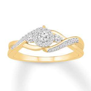 Quality Diamond Ring 1/4 ct tw Round 9K Yellow Gold Wedding Ring wholesale