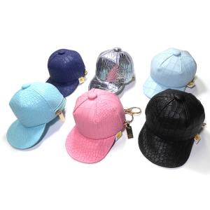 Quality Pink Personalized Leather Mini Backpack Coin Purse Keychain Pearl Plated wholesale