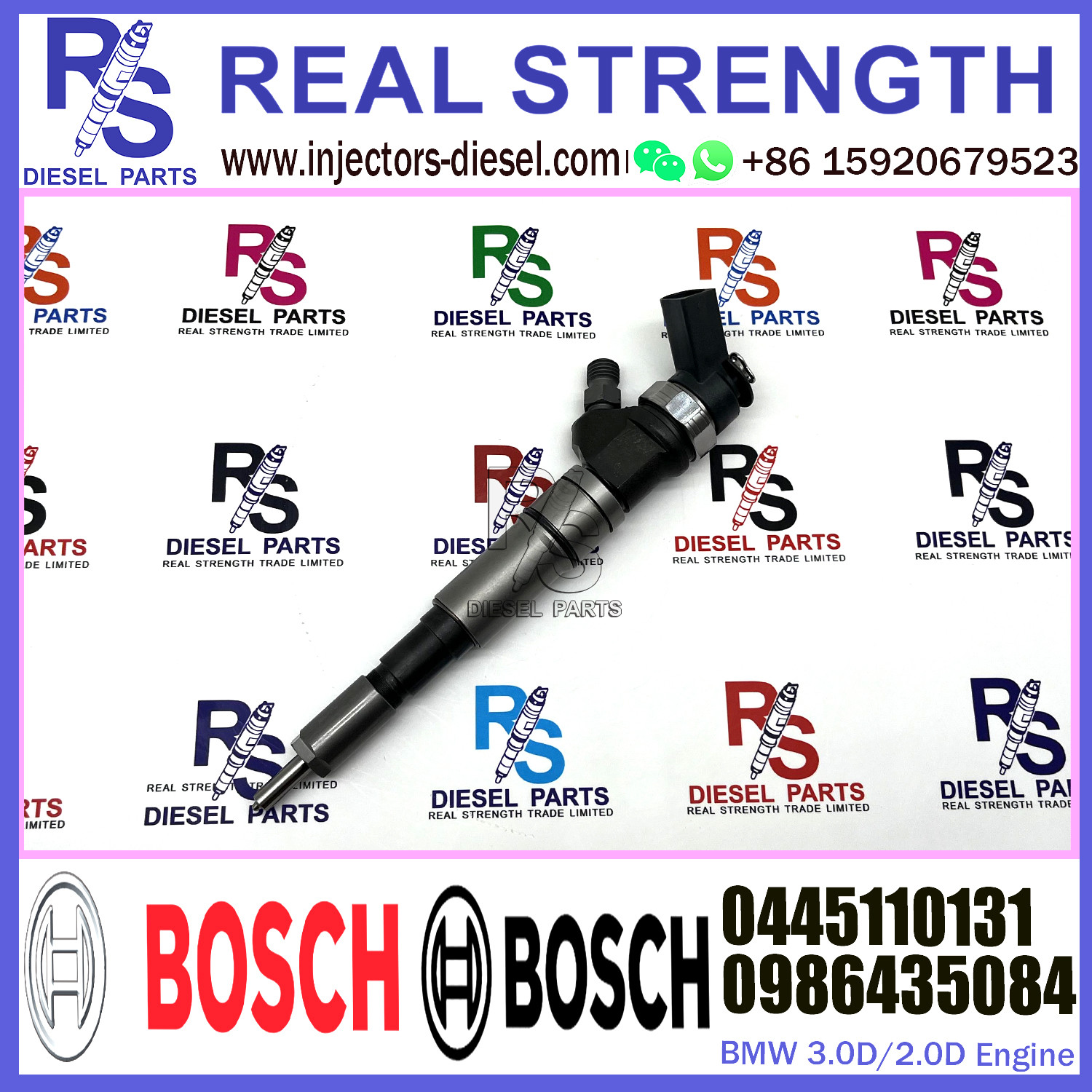Diesel Fuel Common Rail Injector 0445110131 0986435084 13537789670 13537789661 For BMW 3.0D/2.0D Engine