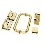 Brushed Nickel Finish Stainless Steel Shower Hinge and Glass Clamp Kit for Glass