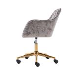 Fixed Armrest 16.93inch Height Velvet Living Room Office Chair 16.4 Pounds