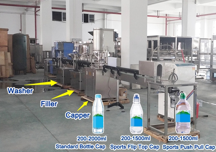 Full Set Complete Plastic Small Bottle Drinking Mineral Water Production Line / PET Bottle Water Filling Machine