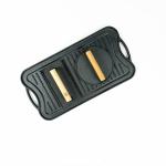 Black BBQ Pre Seasoned Cast Iron Griddle Pan 51*26cm With Press