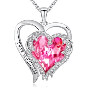Quality 1.18x0.98in Double Heart Shape Pendant Silver Plated With Austrian crystal Crystals wholesale