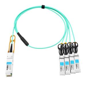 Quality HPE BladeSystem 721076-B21 Compatible 15m (49ft) 40G QSFP+ to Four 10G SFP+ Active Optical Breakout Cable wholesale