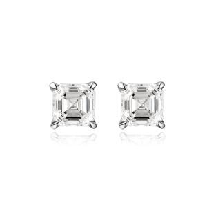 Quality Asscher Shape Classic Design 18k Lab Grown Diamond Earrings Jewelry Durable style Asscher shape 1ct diamond Earrings wholesale