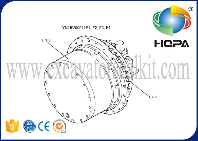 YN15V00011F4 Travel Motor Assy SK200-6ES SK200LC-6ES SK200SR SK200SR-1S