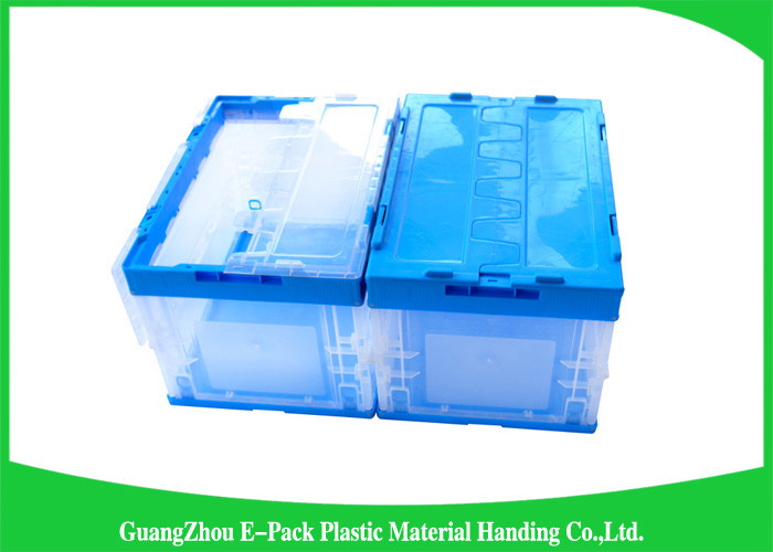 Big Capacity Collapsible Plastic Storage Bins , Folding Storage Crates Space Saving
