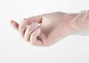 Quality Food Safe Clear Medical Vinyl Gloves Thick Heavy Duty Resilience wholesale