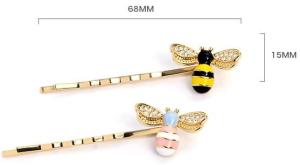 Quality Cute Alloy Silver Plating Bee Clip Pink And Yellow For Children Beekeepers wholesale