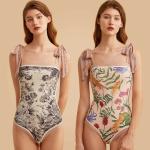 Ladies One Piece Swimsuit Durable High Elastic Sexy Spf50++ Colorful Miss