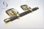 Gold Color Casket Parts Swing Bar Set With Steel Bar/Zamak Lugs Eco Friendly