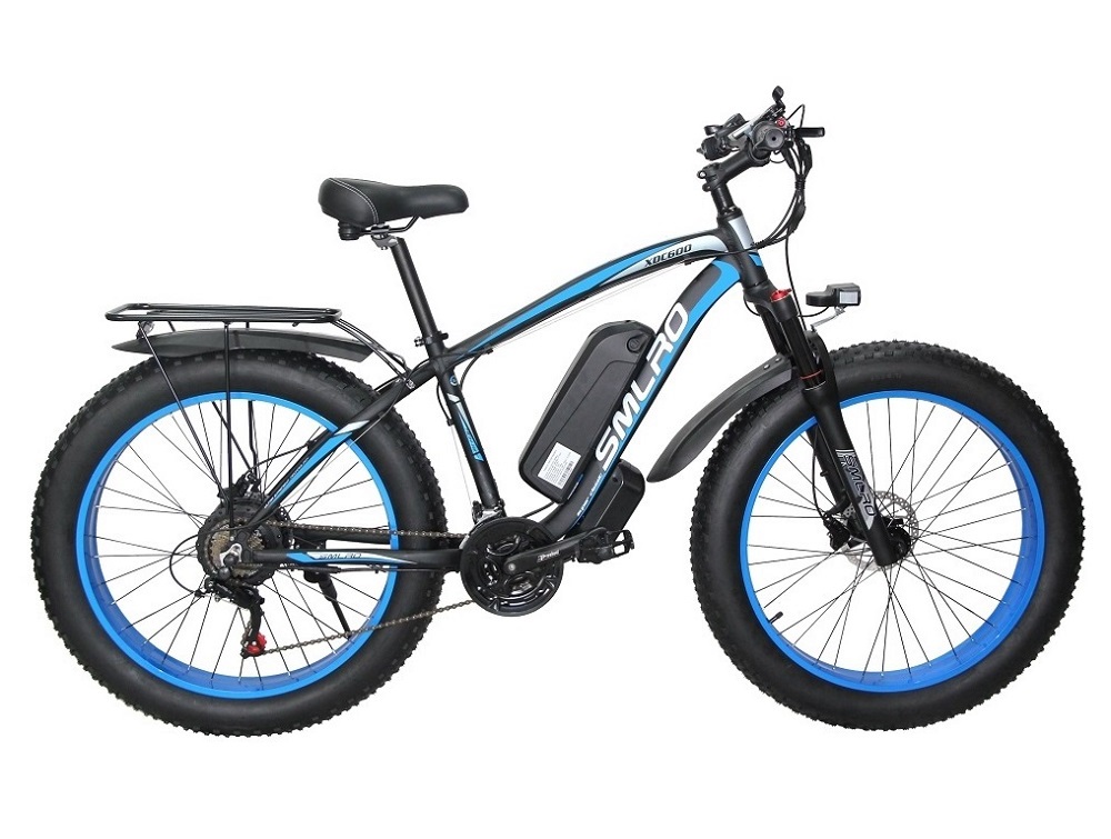 1KW Fat Tire Electric Mountain Bike Brushless Geared HYDR Fork
