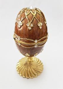 Quality Luxury Faberge Easter Egg Elegant Enamel jewlery box Crytsal Easter Faberge Egg Trinket Box Woman Earrings Egg Case wholesale