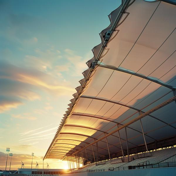 S235JR Prefabricated Steel Construction With 150mm Lightweight Roof For Sports