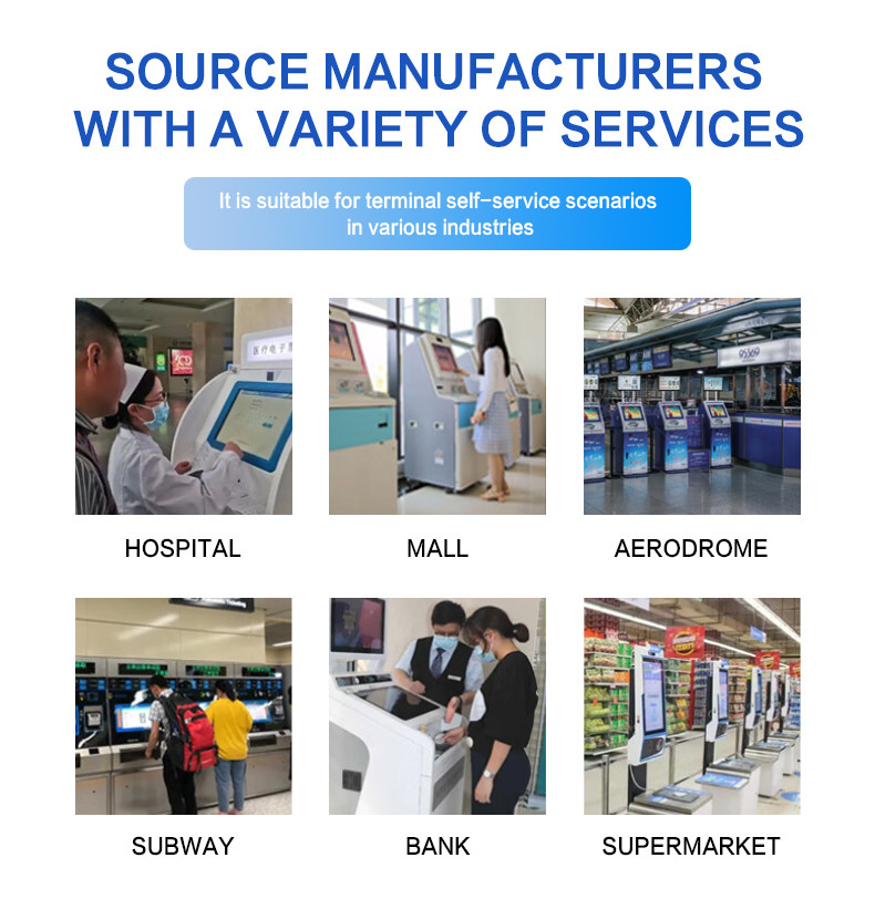 Desktop Supermarket Self Service Payment Kiosk With Binocular Camera And Resilient Sheet Metal Shell
