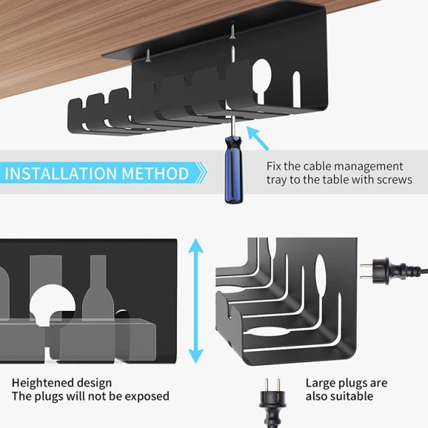 Electric Wire Cable Duct Systems Organize Cables with Under Desk Cable