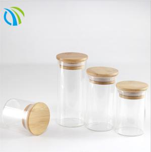 Quality 460ml Cylinder 100mm Glass Food Storage Jars 20g Cookie Stackable Glass Containers wholesale