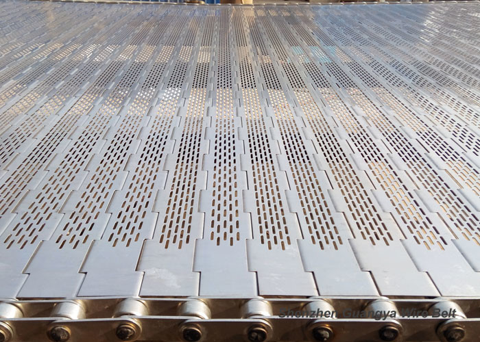 Link Plate Stainless Steel Conveyor Chain Belt , Smooth Surface Food Conveyor Belt