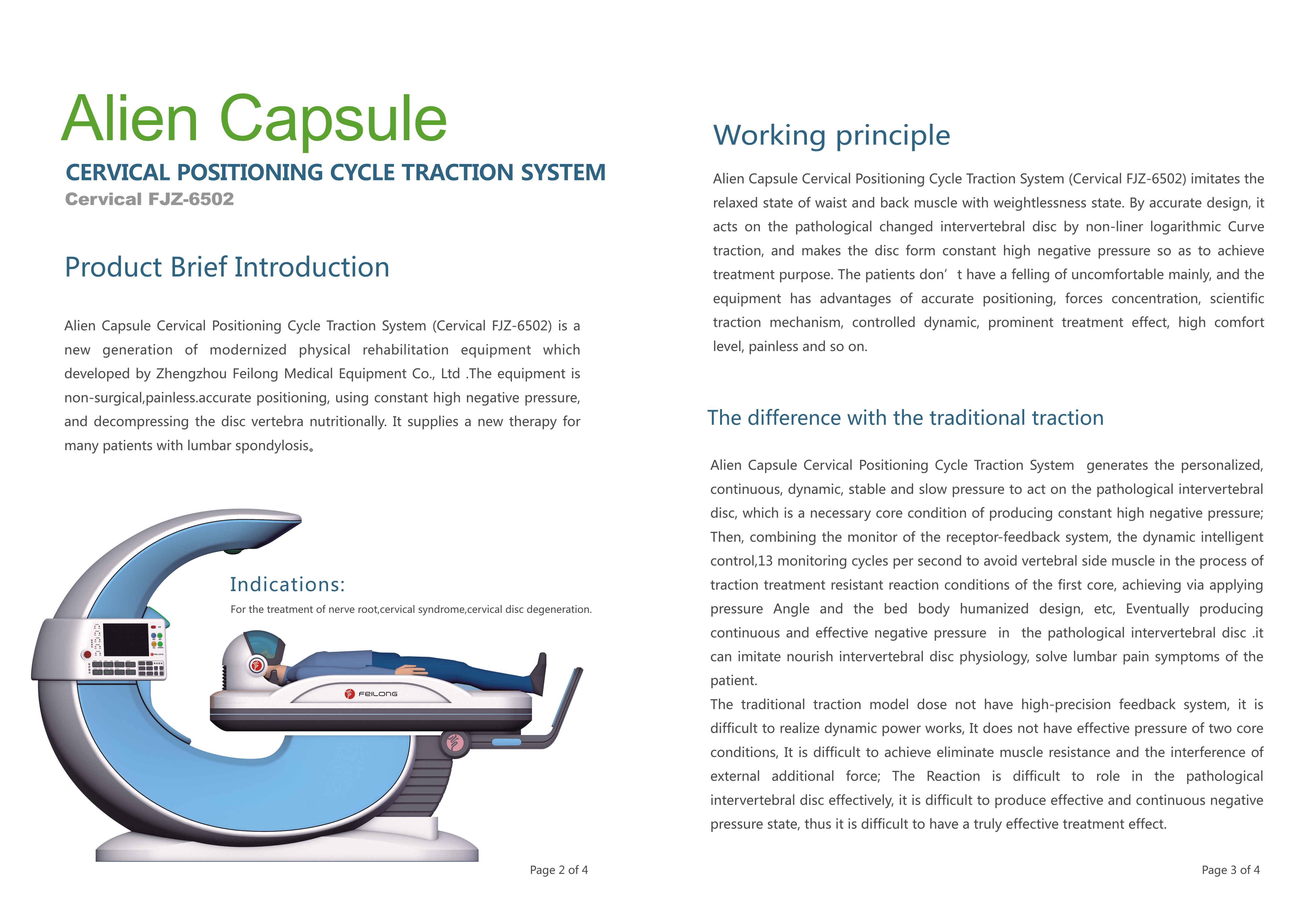 Painless Non Surgical Spinal Decompression System Cervical Decompression Machine