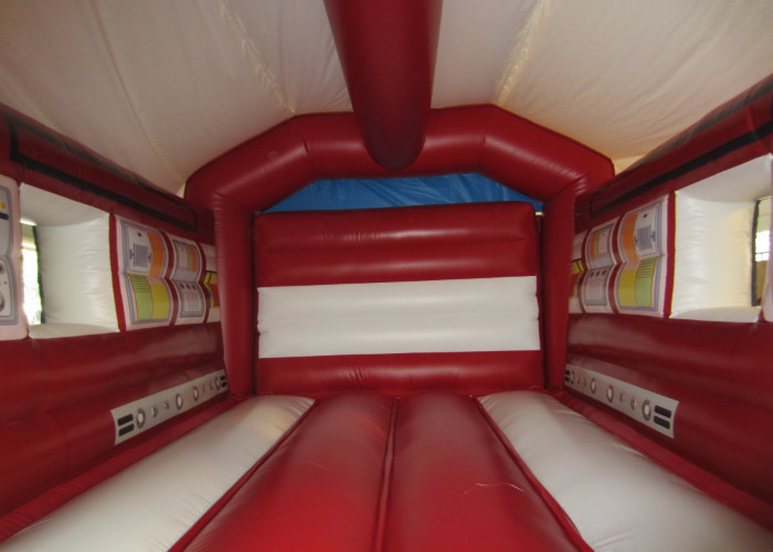 Firetruck Commercial Bounce House Quadruple Stitching , Inflatable Jumping Castle 5 X 6m