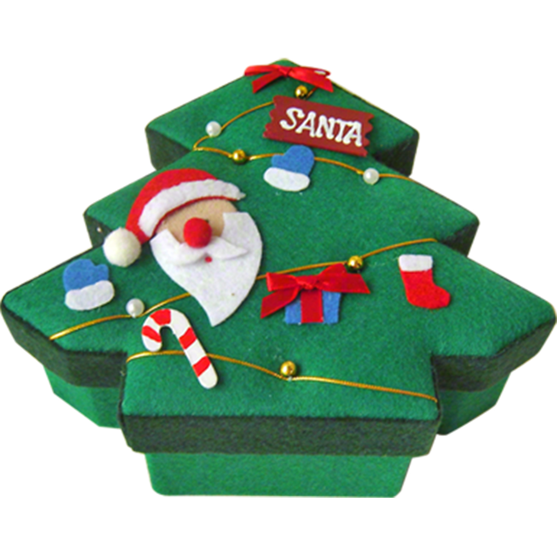 OEM/ODM Custom Toy Packaging Boxes Green Christmas Tree Shape