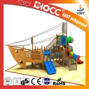 Quality Amusement Park Kids Wooden Pirate Ship , Wooden Outdoor Play Equipment wholesale