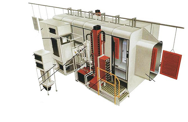 Heavy Duty Powder Coating Conveyor Systems Power Saving Low Noise