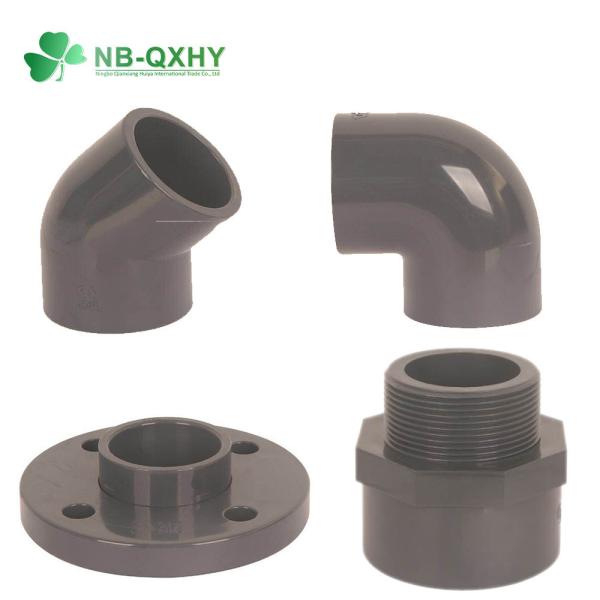 High Thickness DIN Pn16 PVC Pipe Fitting Socket UPVC Elbow Coupling Flange 20mm