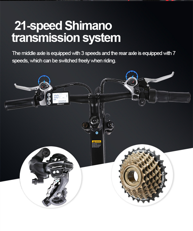 12.8AH Lithium Battery Full Suspension 48V 350W Aluminium Alloy Electric Mountain Bicycle