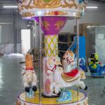 Kids Mini Carousel Horse Rides Backyard Coin Operated Merry Go Round coin