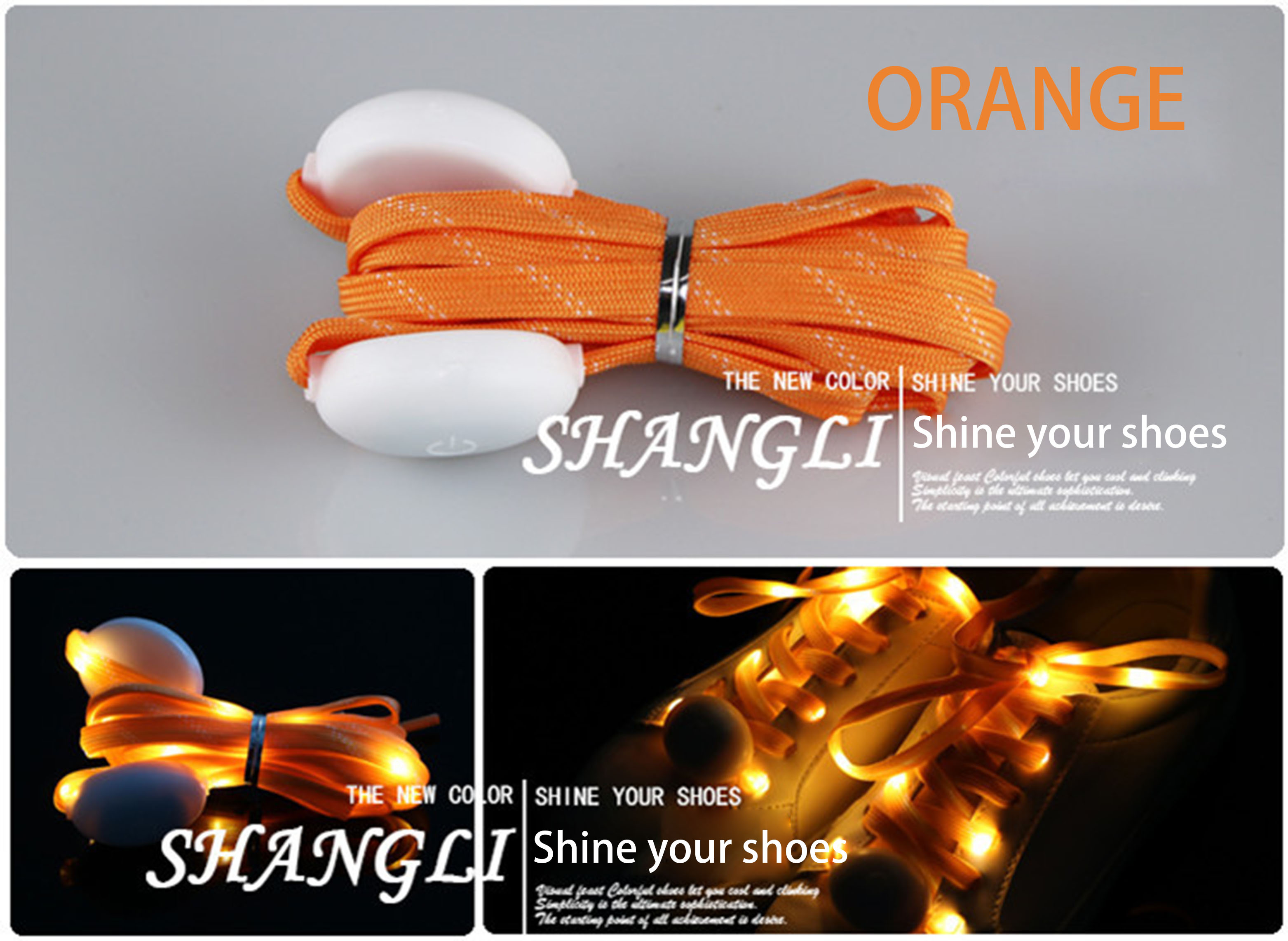 luminous led glowing shoelace Aglet Bags fashion shoelace Customized Logo Style Flat Color Design