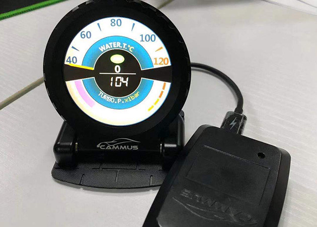 Universal Aluminum Frame OBD2 Rpm Gauge Blue LCD Auto Gauge Tachometer