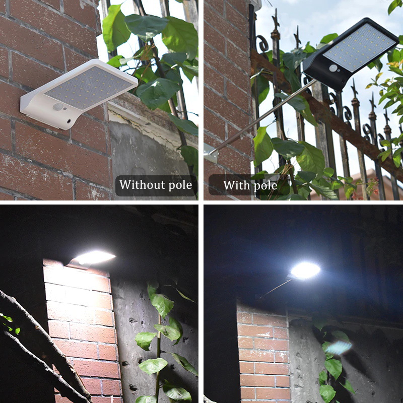 6500K 400Lms Solar Powered Motion Detector Lights Gutter Wall Mounting