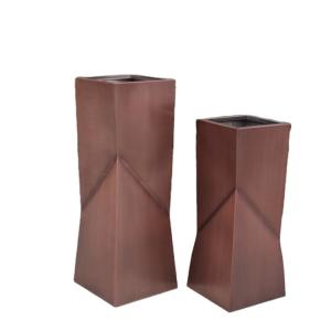 Quality Outdoor flower planters standing metal cylinder flower pot wholesale