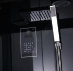 Square Bathroom Shower Cabins Grey Acrylic ABS Tray Black aluminium
