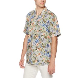 Quality Floral Printed Linen Mens Short Sleeve Tropical Shirts OEM Business Casual Hawaiian Shirt wholesale