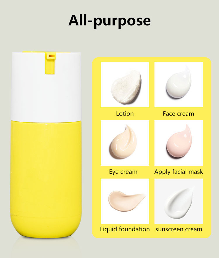 Custom 30ml 50ml PETG Sunscreen Lotion Airless Bottle Cosmetic Skincare Packaging Container
