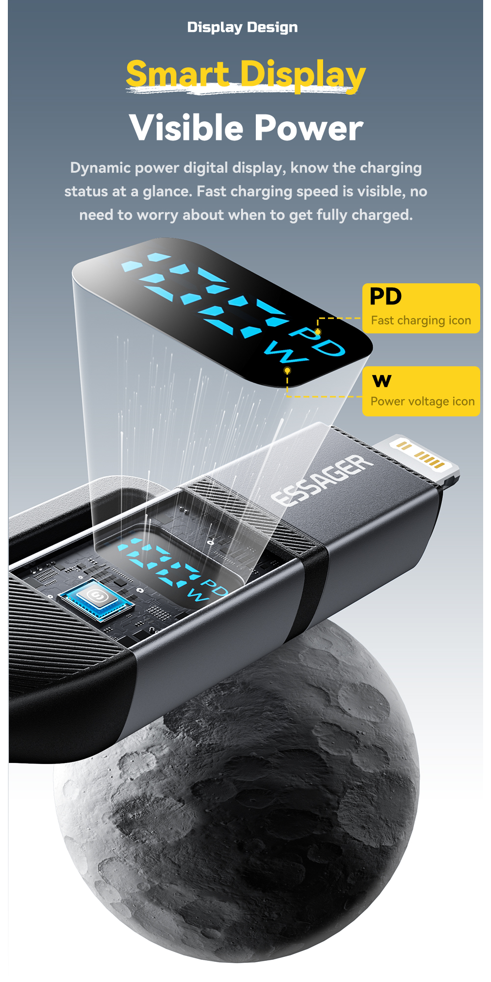 ESSAGER ES-X70 4 in 1 QC PD USB A/C to USB C/L Charging Data Cable
