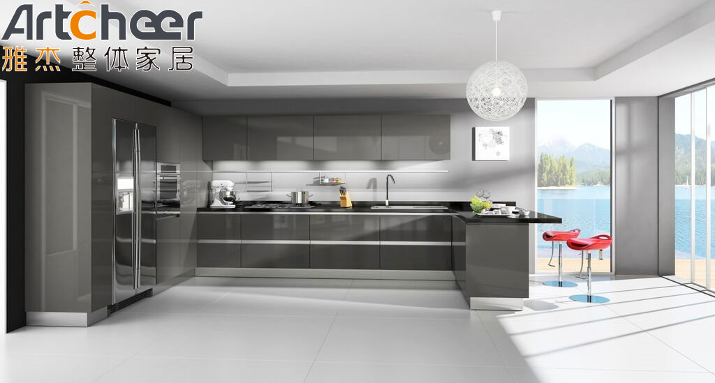 Laminated Kitchen Cabinet Modern Modular Design Ready Assemble U Shape