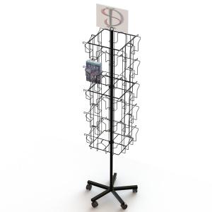 Quality 40 VDs Wire Pockets Books Metal Floor Spinner Display Rack wholesale