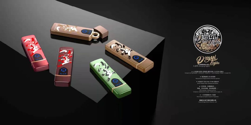 Factory Wholesale Fashion New Rechargeable Electronic USB Windproof Cigarette Lighter