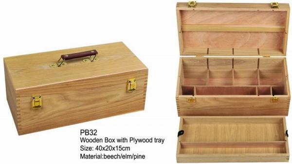 Plywood Tray Art Storage Containers For Kids Artwork Silk Screening Logo Printed