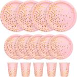 Biodegradable Pink Paper Plates And Napkins