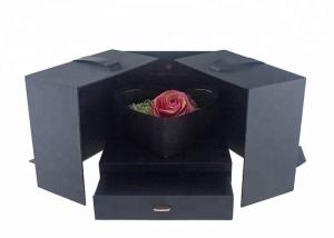 Quality Heart Shape Flower Gift Box With Drawer Double Opening Ribbon Decoration wholesale