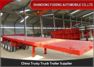 Quality Tri-axle 50Tons flatbed container trailer truck for Carry container , hoses , cement bags wholesale