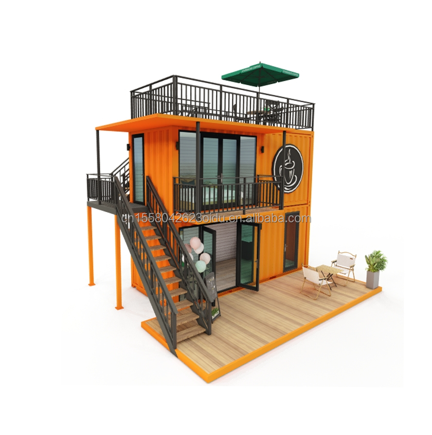 Galvanized Steel Square Tubes Modern Small Western-Style Tiny House Flat Pack Container Coffee Shop for Mall Application