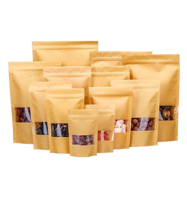 50-150microns Kraft Paper Stand Up Pouch