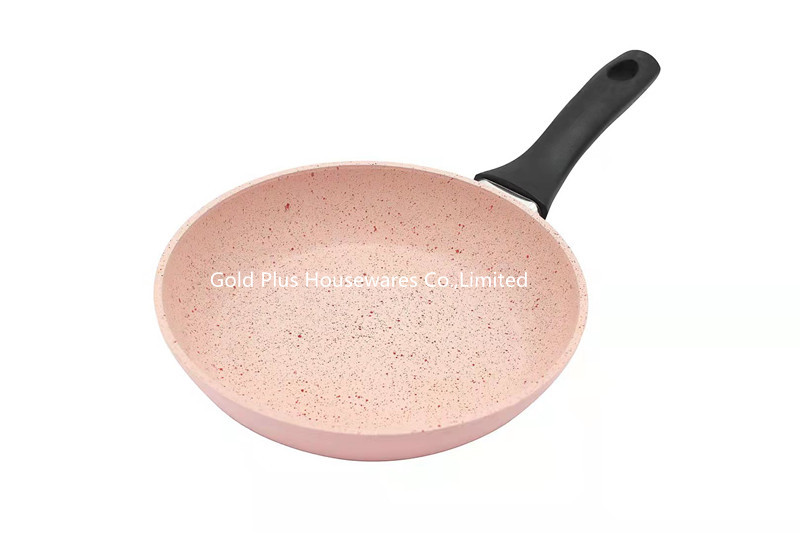 Granite Pots Marble Coating Small Frying Pan Non Stick Black Handle